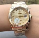 Copy Rolex Day Date 36mm Gold Watch Gold Diamond Dial Men's Watch